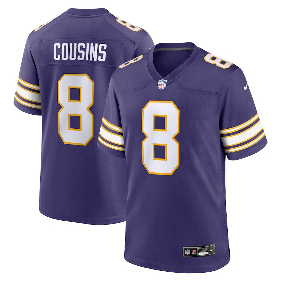 Men Minnesota Vikings #8 Kirk Cousins Nike Purple Classic Player Game NFL Jersey